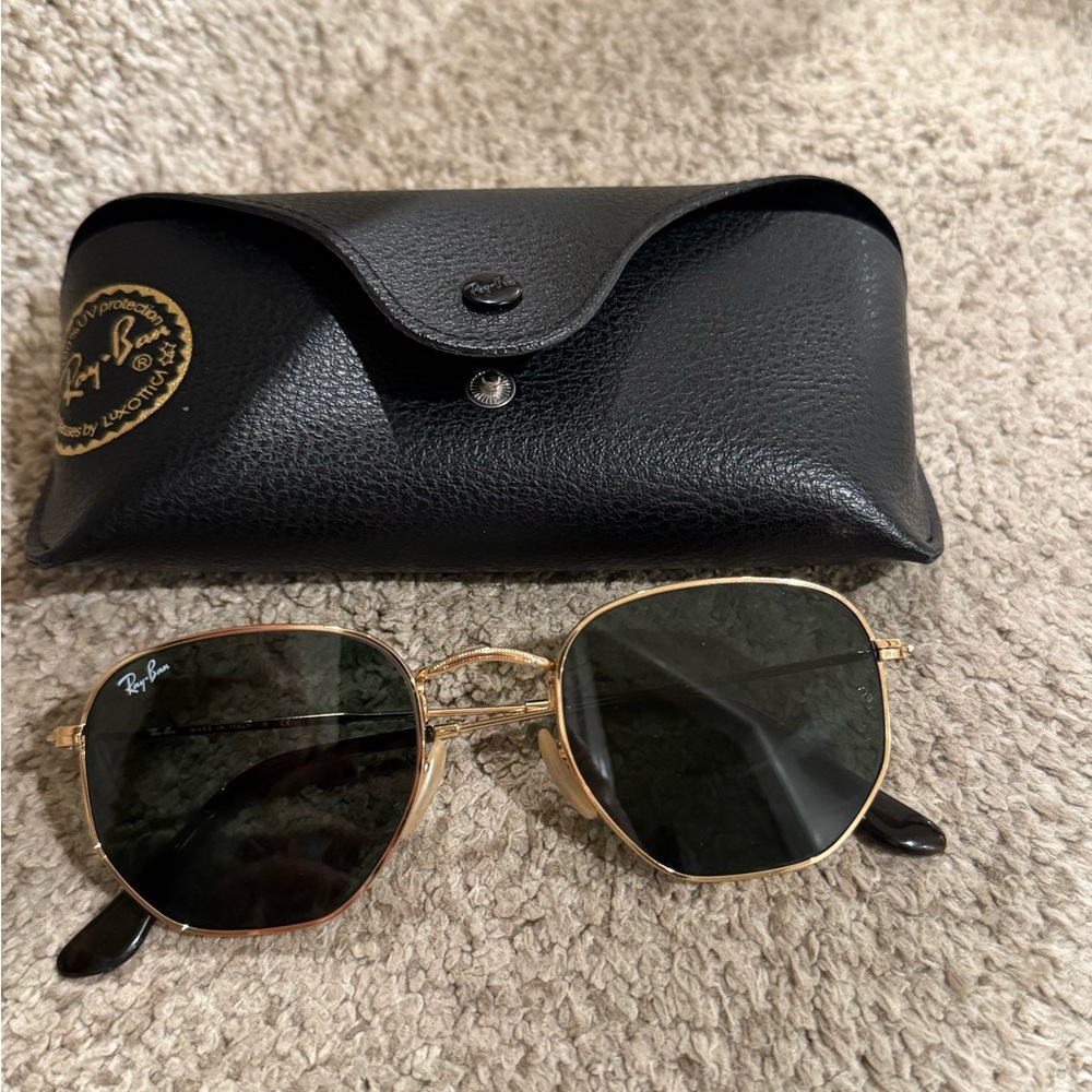 Ray-Ban Gold and Black Sunglasses